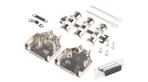 D-Sub Connector Kit, DA-26 Socket, Solder, Die-Cast Zinc Alloy